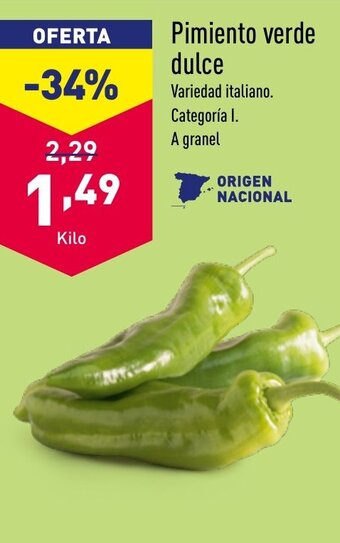 ALDI Pimiento verde dulce oferta