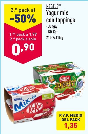 ALDI NESTLÉ Yogur mix con toppings oferta