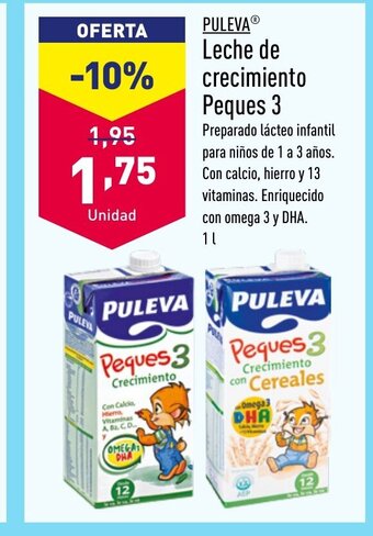 ALDI PULEVA Leche de crecimiento Peques 3 oferta