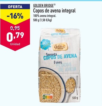 ALDI GOLDEN BRIDGE Copos de avena integral oferta