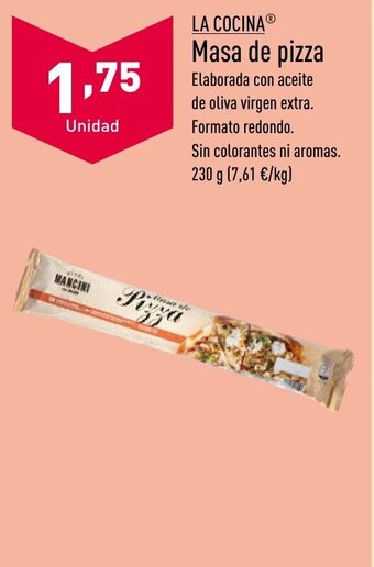 ALDI Masa de pizza oferta