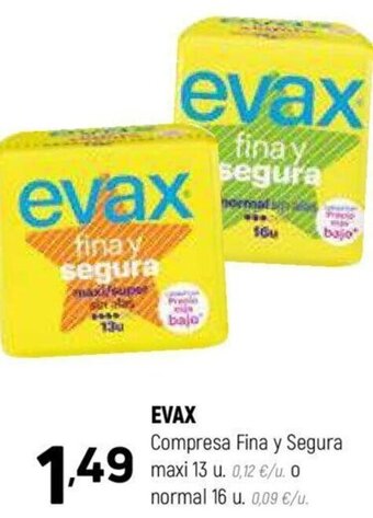 Coviran EVAX Compresa Fina y Segura maxi 13 u oferta