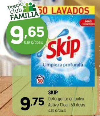 Coviran SKIP Detergente en polvo Active Clean 50 dosis oferta