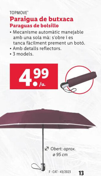 Lidl Paraigua de butxaca Paraguas de bolsillo oferta