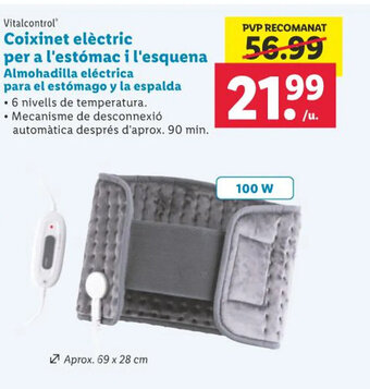 Lidl Coixinet elèctric per a l'estómac i l'esquena Almohadilla eléctrica para el estómago y la espalda oferta