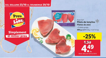 Lidl Filets de tonyina Filetes de atún oferta