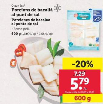 Lidl Porcions de bacallà al punt de sal Porciones de bacalao al punto de sal oferta