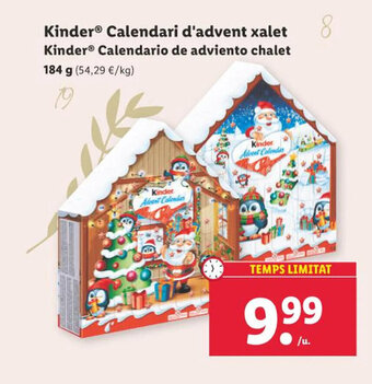 Lidl Kinder Calendari d'advent xalet Kinder® Calendario de adviento chalet 184 g oferta