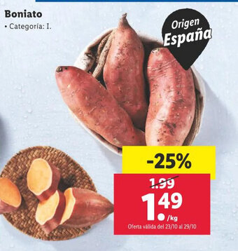 Lidl Boniato oferta