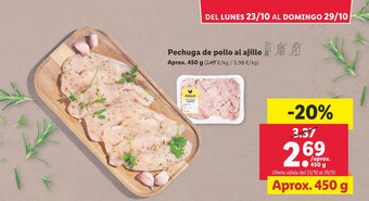 Lidl Pechuga de pollo al ajillo oferta