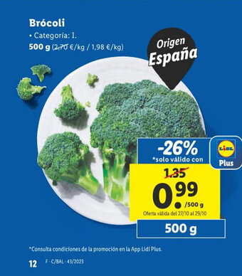 Lidl Brócoli oferta