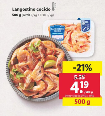 Lidl Langostino cocido oferta