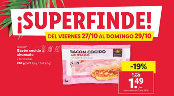 Lidl Bacón cocido ahumado oferta