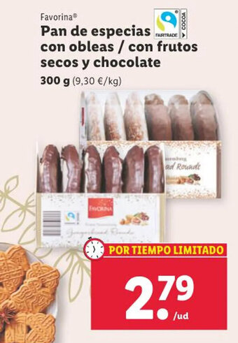 Lidl Pan de especias con obleas / con frutos secos y chocolate 300 g oferta