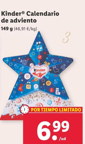 Lidl Kinder® Calendario de adviento 149 g oferta