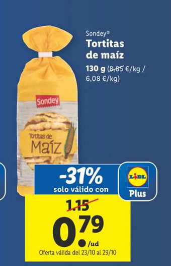 Lidl Sondey® Tortitas de maíz oferta