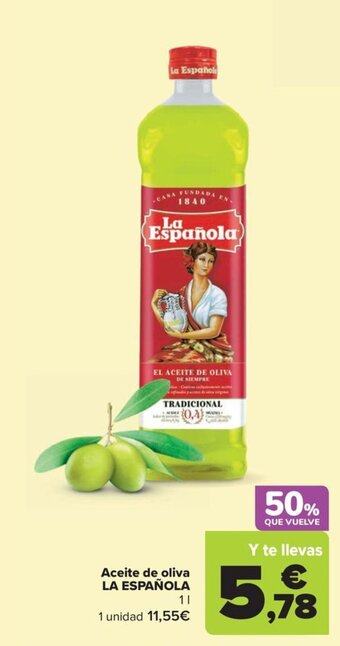 Carrefour Aceite de oliva LA ESPAÑOLA oferta