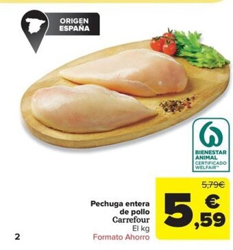 Carrefour Pechuga entera de pollo Carrefour oferta