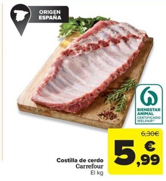 Carrefour Costilla de cerdo Carrefour El kg oferta