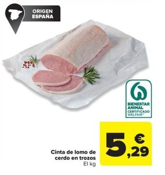 Carrefour Cinta de lomo de cerdo en trozos oferta