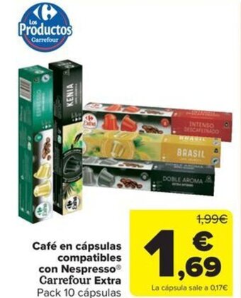Carrefour Café en cápsulas compatibles con Nespresso® Carrefour Extra oferta