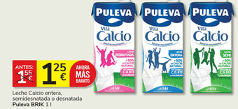 Consum Leche Calcio entera, semidesnatada o desnatada Puleva BRIK 1 L oferta