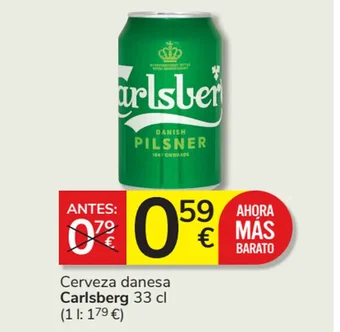 Consum Cerveza danesa Carlsberg 33 cl oferta