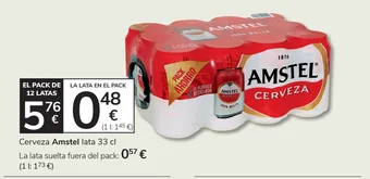 Consum Cerveza Amstel lata 33 cl oferta