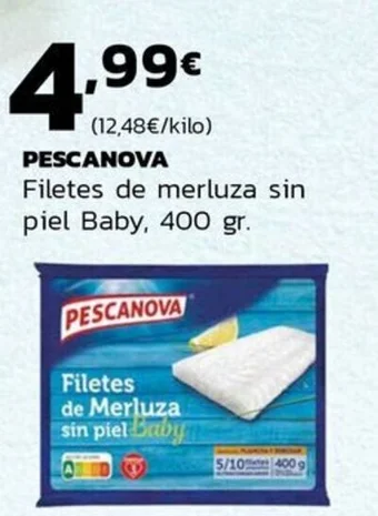 Supermercados Lupa PESCANOVA Filetes de merluza sin piel Baby, 400 gr. oferta