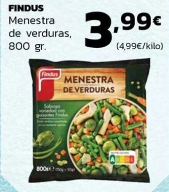 Supermercados Lupa FINDUS Menestra de verduras, 800 gr. oferta