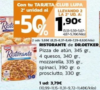 Supermercados Lupa RISTORANTE de DR. OETKER oferta