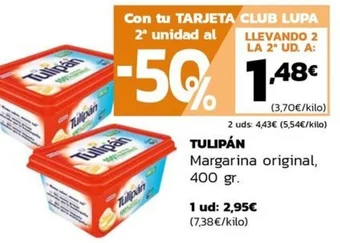 Supermercados Lupa TULIPÁN Margarina original oferta