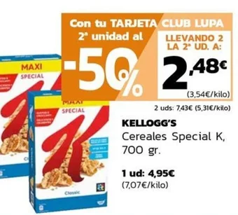 Supermercados Lupa KELLOGG'S Cereales Special K, 700 gr. oferta