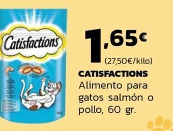 Supermercados Lupa CATISFACTIONS Alimento para gatos salmón o pollo, 60 gr. oferta