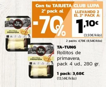 Supermercados Lupa TA-TUNG Rollitos de primavera oferta