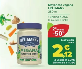 Carrefour Mayonesa vegana HELLMAN's oferta