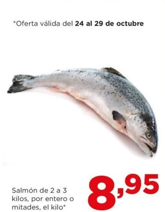 Alimerka Salmón de 2 a 3 kilos, por entero o mitades, el kilo* oferta