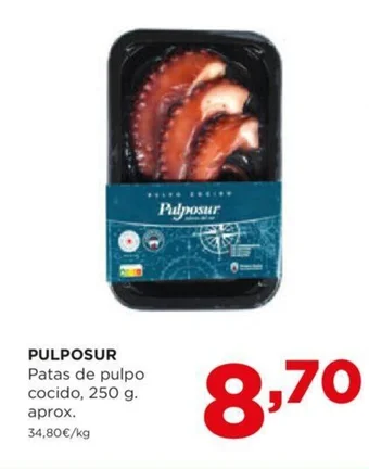 Alimerka PULPOSUR Patas de pulpo cocido, 250 g. aprox. oferta