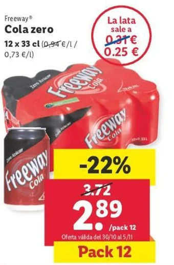Lidl Cola zero oferta