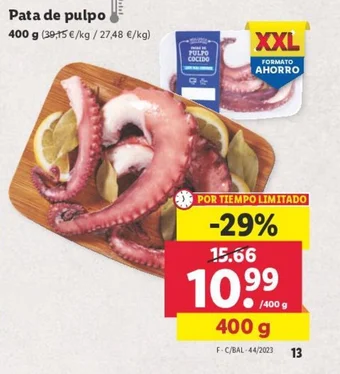 Lidl Pata de pulpo oferta