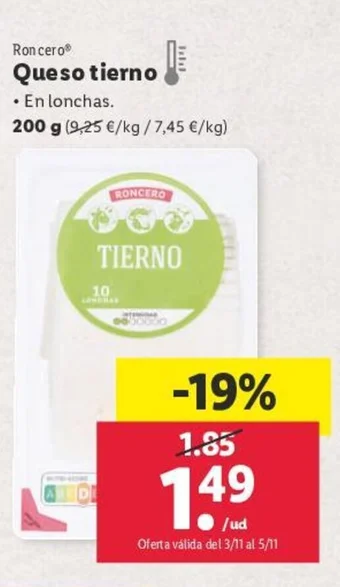 Lidl Queso tierno oferta