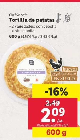Lidl Tortilla de patatas oferta