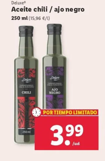 Lidl Aceite chili / ajo negro oferta