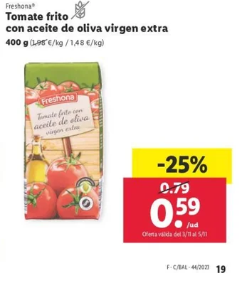 Lidl Temate frite con aceite de oliva virgen extra oferta