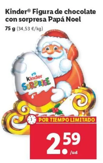 Lidl Kinder® Figura de chocolate con sorpresa Papá Noel oferta