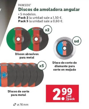 Lidl Discos de amoladora angular oferta