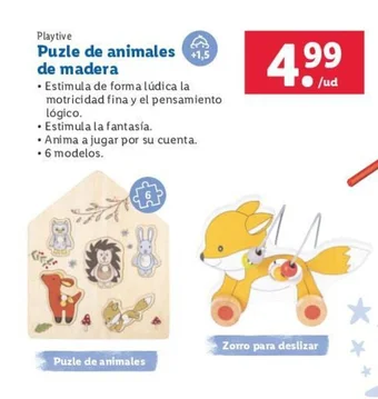 Lidl Puzle de animales de madera oferta