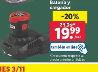 Lidl Batería y cargador oferta