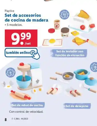 Lidl Set de accesorios de cocina de madera oferta