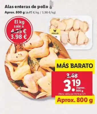 Lidl Alas enteras de pollo oferta